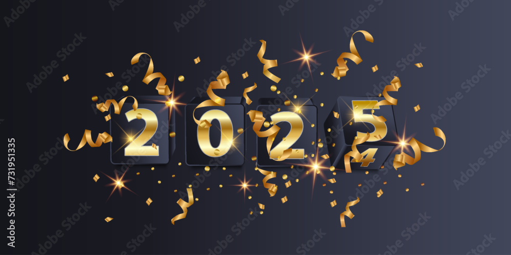 happy new year 2025 with elegant typography design template 2025 new year celebration ideas for greeting card banners