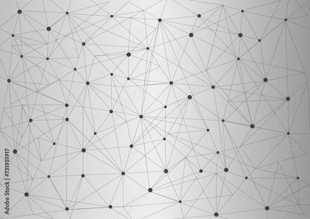 Geometric grey background with connected dots and lines,Global network connection