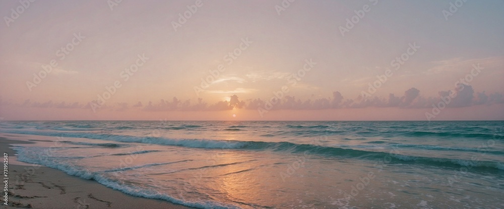 Vast Ocean with a Perfect Sandy Beach, Very Gentle and Smooth Shoreline