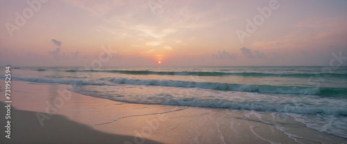 Vast Ocean with a Perfect Sandy Beach, Very Gentle and Smooth Shoreline