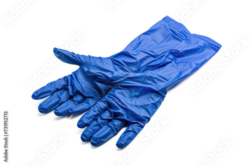 blue rubber gloves isolated on white or transparent png