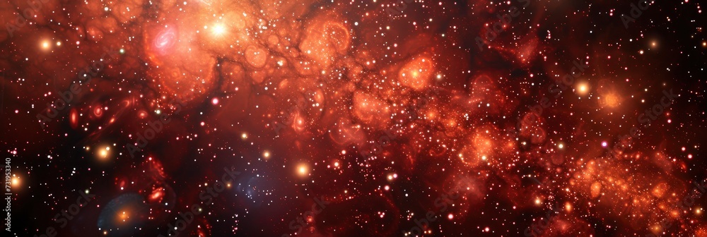 Vast Field of Diverse Stars in Dark Red and Dark Cyan Tones, Featuring Refractive Surfaces Vast Field of Diverse Stars in Dark Red and Dark Cyan Tones, Featuring Refractive Surfaces