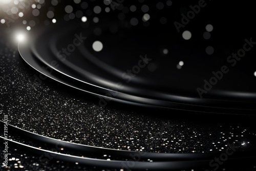 Close-up of sparkling concentric rings on a dark background.