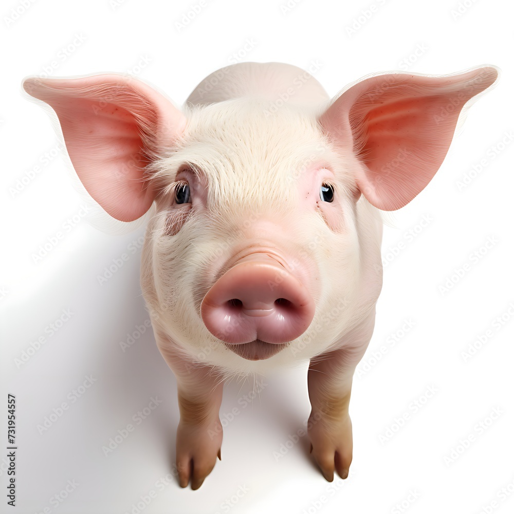 Ein Schwein auf weißem Hintergrund