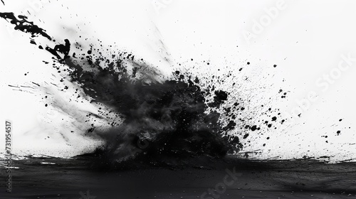 An Art of Black Splatters on White Background