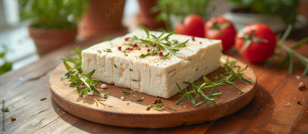 soft cheese and herbs