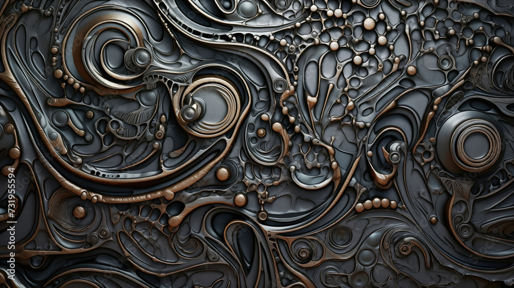 Abstract metal background, fantasy shapes steel metal texture background