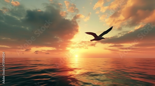 Bird Flying Sunset Flight Inspirational Soarin