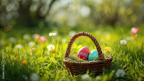 easter eggs in a basket