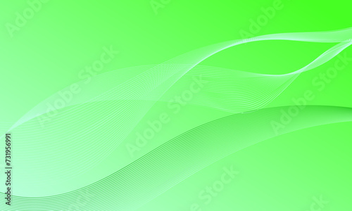 green light soft lines wave curves wih smooth gradient abstract background