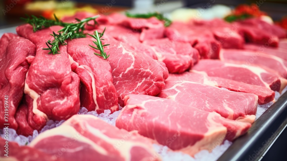 Selection of Butcher's Fresh Red Meat Cuts