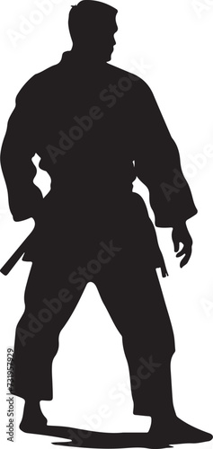 judo silhouette vector illustration