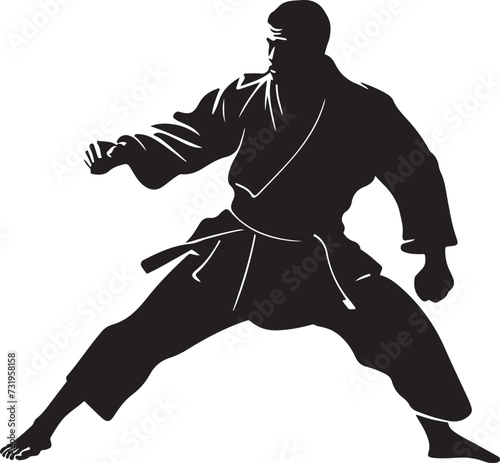 judo silhouette vector illustration