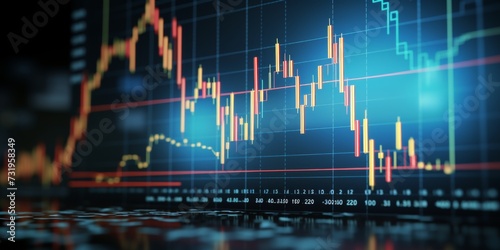 Dashboard graph of forex statistics, business and financial analytics, profit and cost rate.