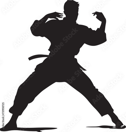 taekwondo silhouette vector illustration