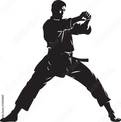 taekwondo silhouette vector illustration