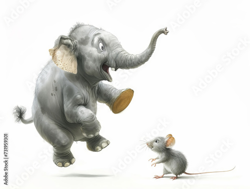 Elephant scared of a mouse