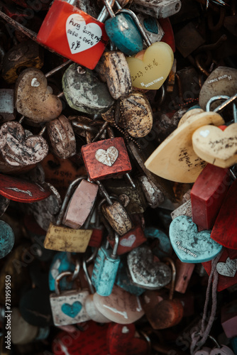 Love message with a heart lock spotted in Korea