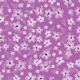 Seamless floral  pink hibiscus pattern 
