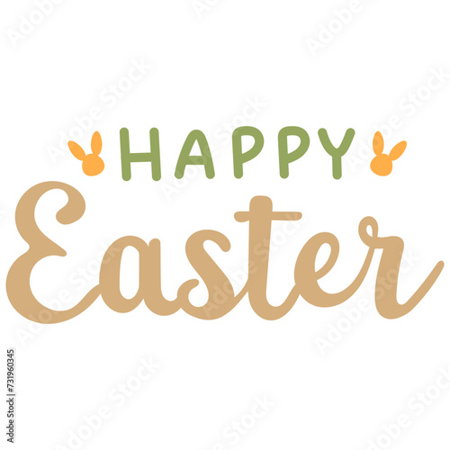 happy easter text logo svg illustration