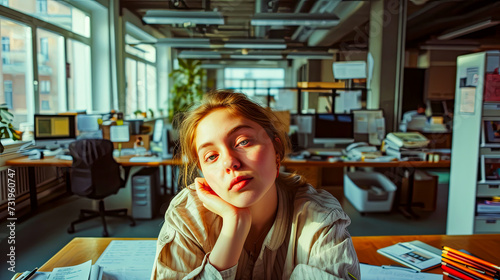Portrait einer Gesch  ftsfrau im B  ro. Close up einer Businesswoman 