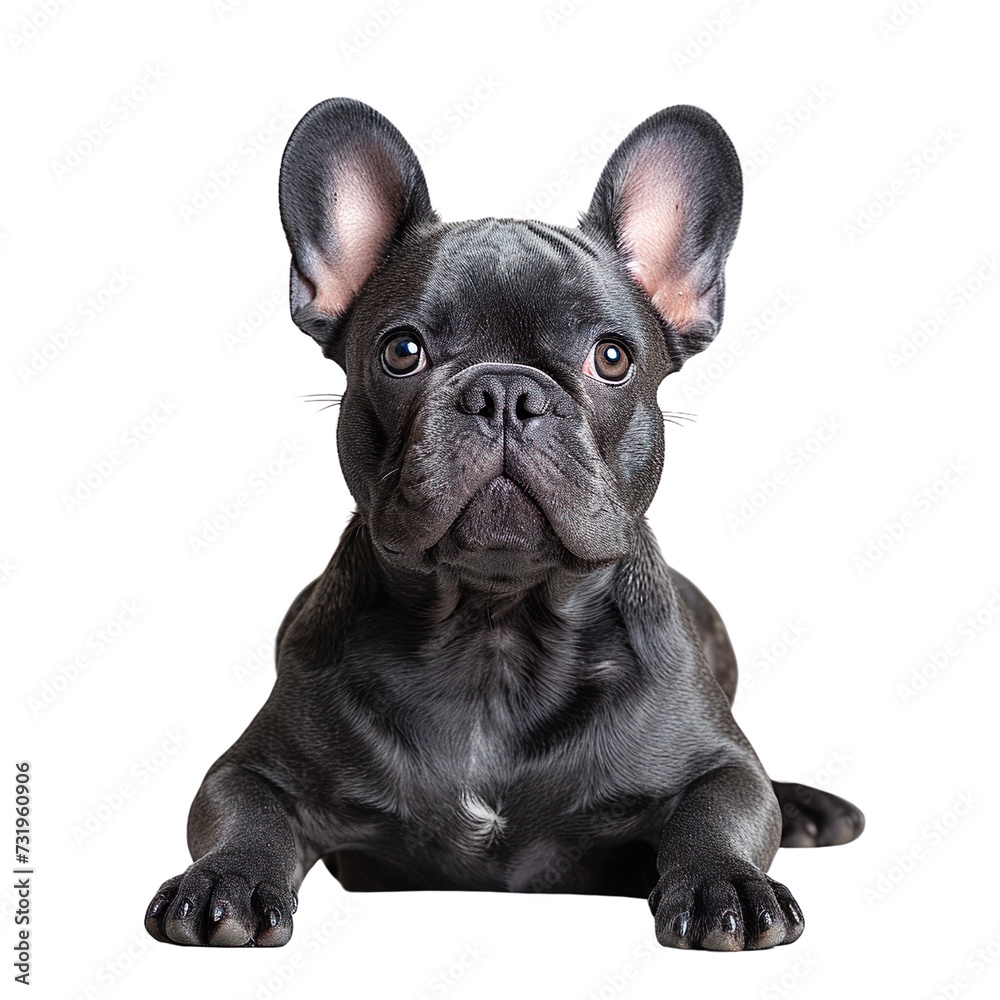 French bulldog portrait isolated on white background