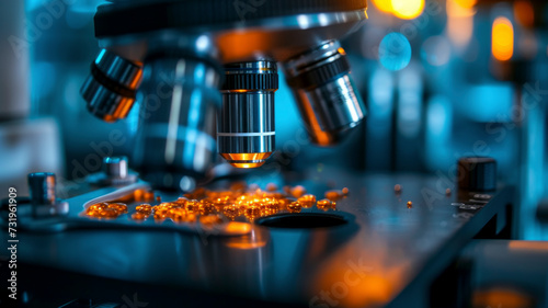 Macro shot unveiling cellular activity in a cutting-edge biotech laboratory, presenting a breakthrough moment in the world of innovative biotechnology