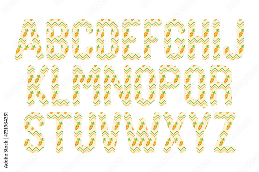 Versatile Collection of Spring Carrot Alphabet Letters for Various Uses