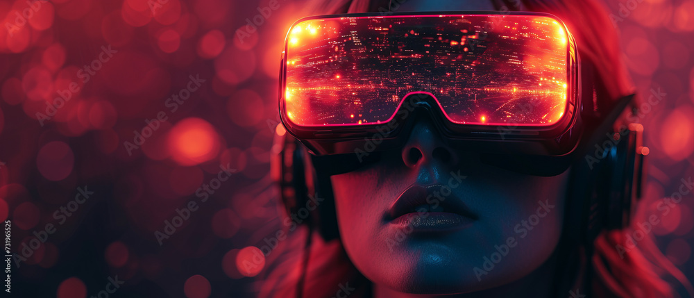 Draw a picture with the theme of the metaverse, technology and the future,generative ai