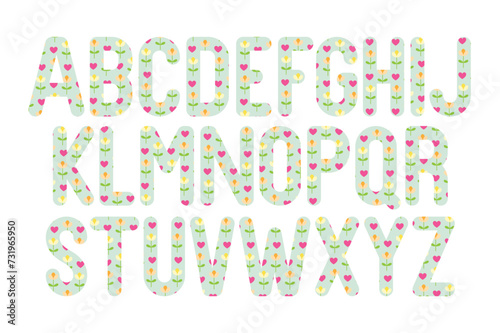 Versatile Collection of Romantic Flowers Alphabet Letters for Various Uses