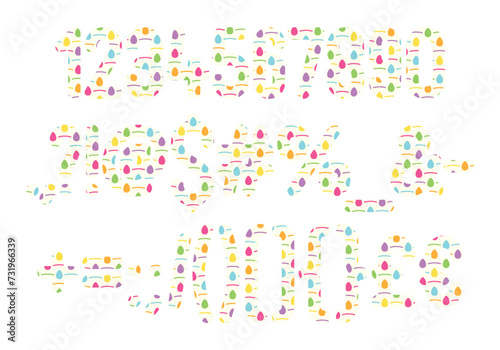 Versatile Collection of Colorful Eggs Numbers and Punctuation for Various Uses