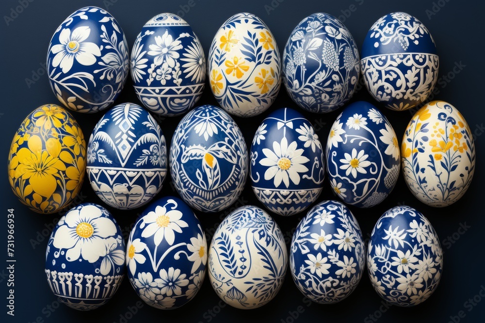 highly detailed painted eater eggs. 