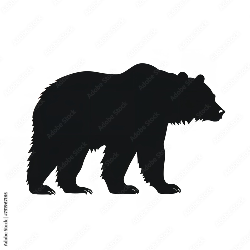 Black Color Silhouette of a Brown Bear Simple Black Color Silhouette of a Brown Bear Simple