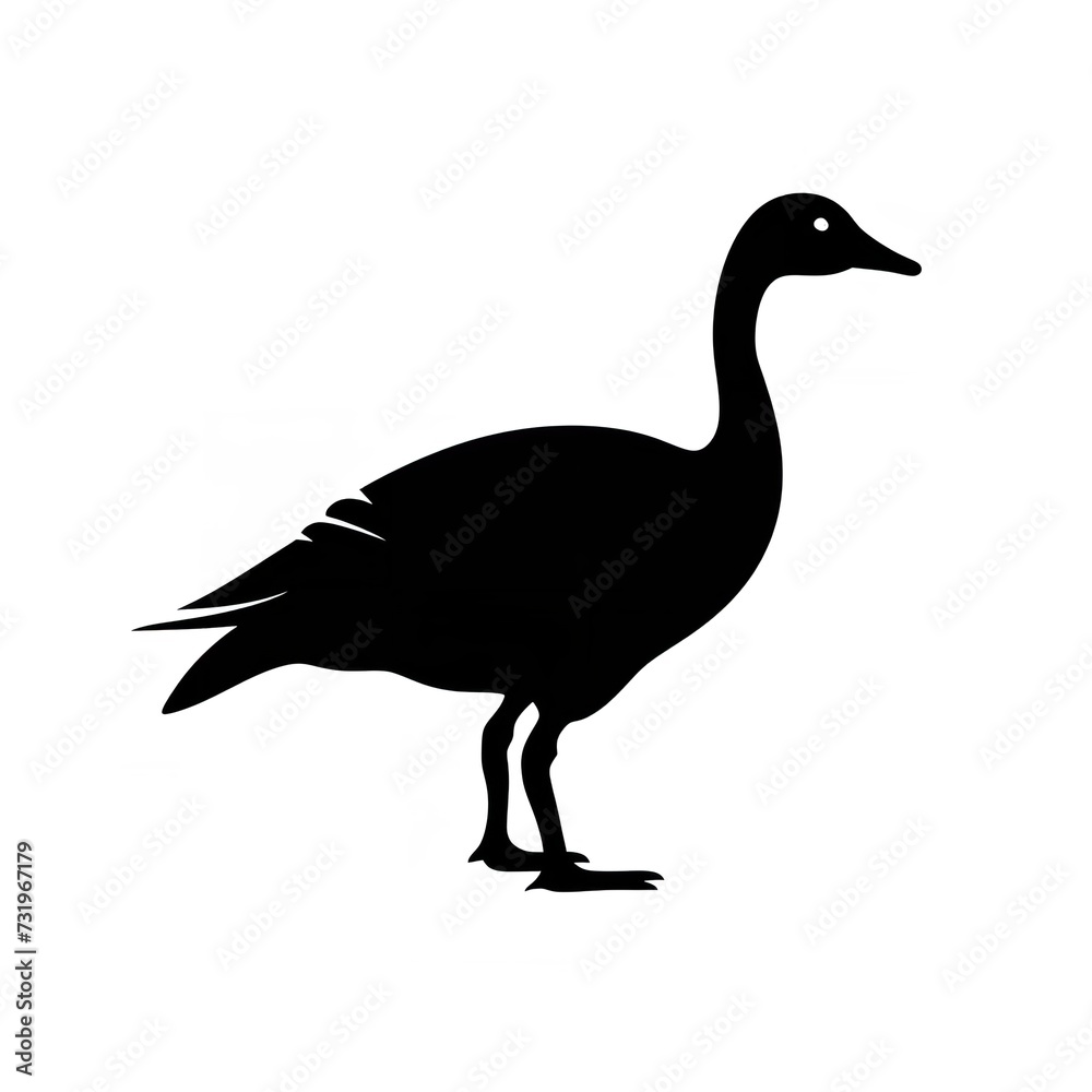 Black Color Silhouette of a Canada Goose Black Color Silhouette of a Canada Goose