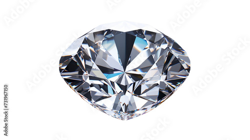 Realistic 3d diamond isolated on transparent background.