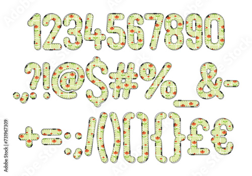 Versatile Collection of Spring Florals Numbers and Punctuation for Various Uses