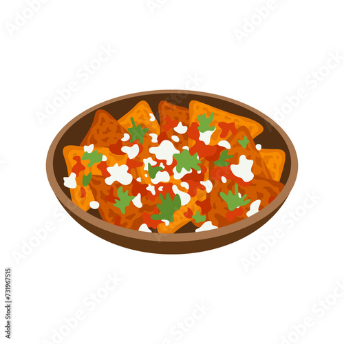 Chilaquiles traditional Mexican food illustration