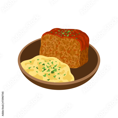 Meatloaf with mashed potatoes 