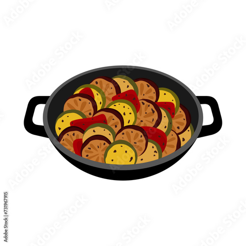 Ratatouille traditional French food illustration