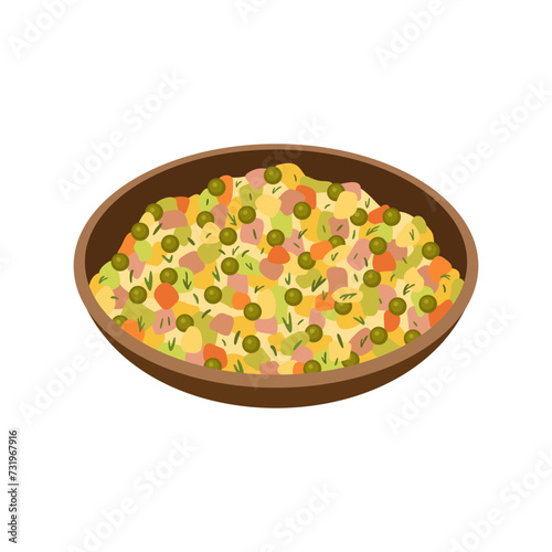 Russian salad, Olivier vector illustration