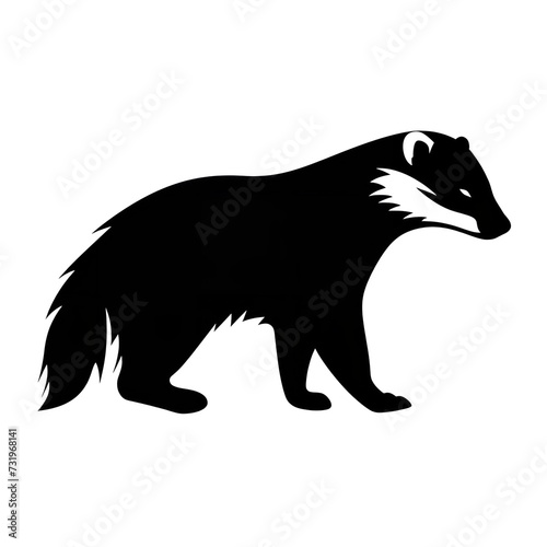 Black Color Silhouette of an Arctic Fox Simple