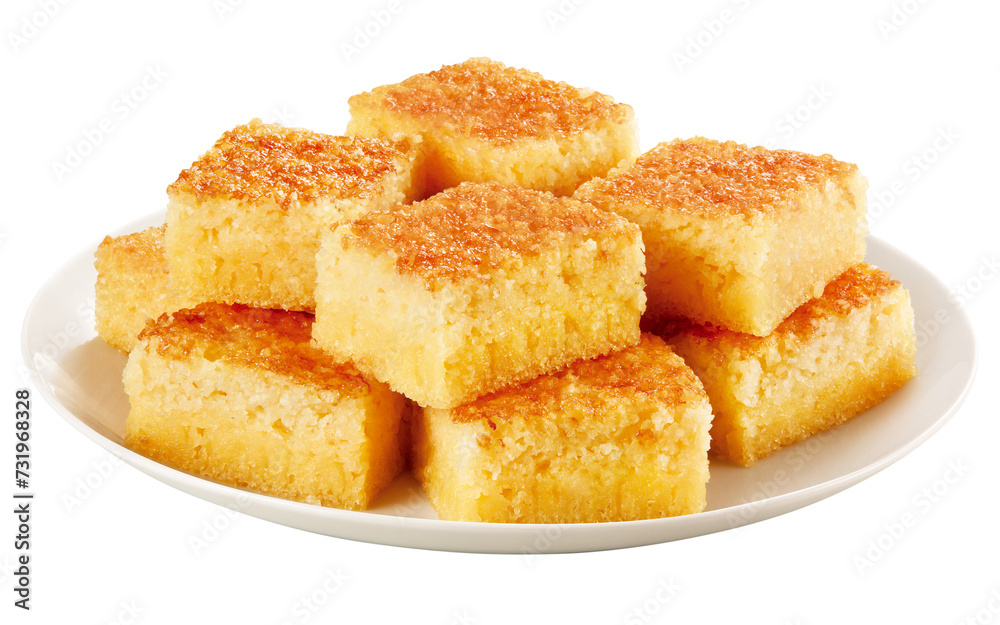 prato com delicioso bolo de coco isolado em fundo transparente - sobremesa brasileira de bombocado prato com delicioso bolo de coco isolado em fundo transparente - sobremesa brasileira de bombocado