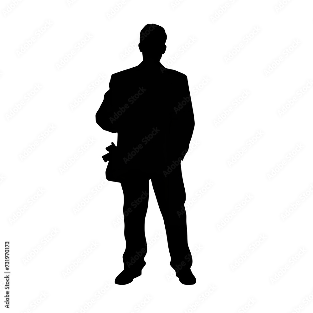 Black Color Silhouette of a Journalist: Simple and Inquisitive

