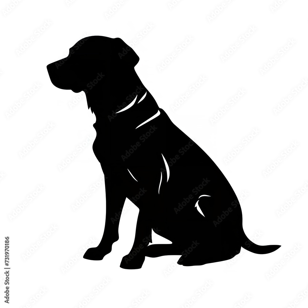Black Color Silhouette of a Labrador Retriever: Simple and Loyal

