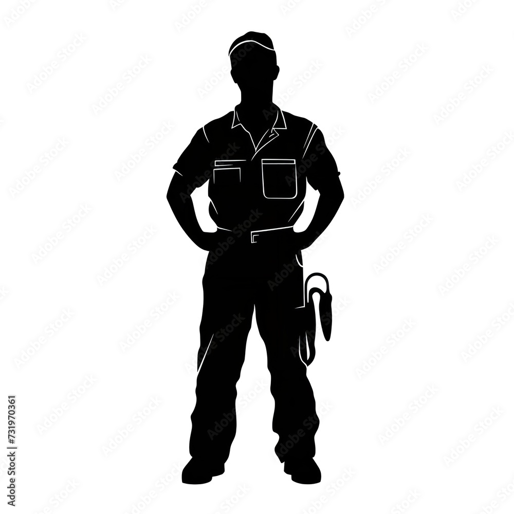 Black Color Silhouette of a Doctor: Simple and Professional

