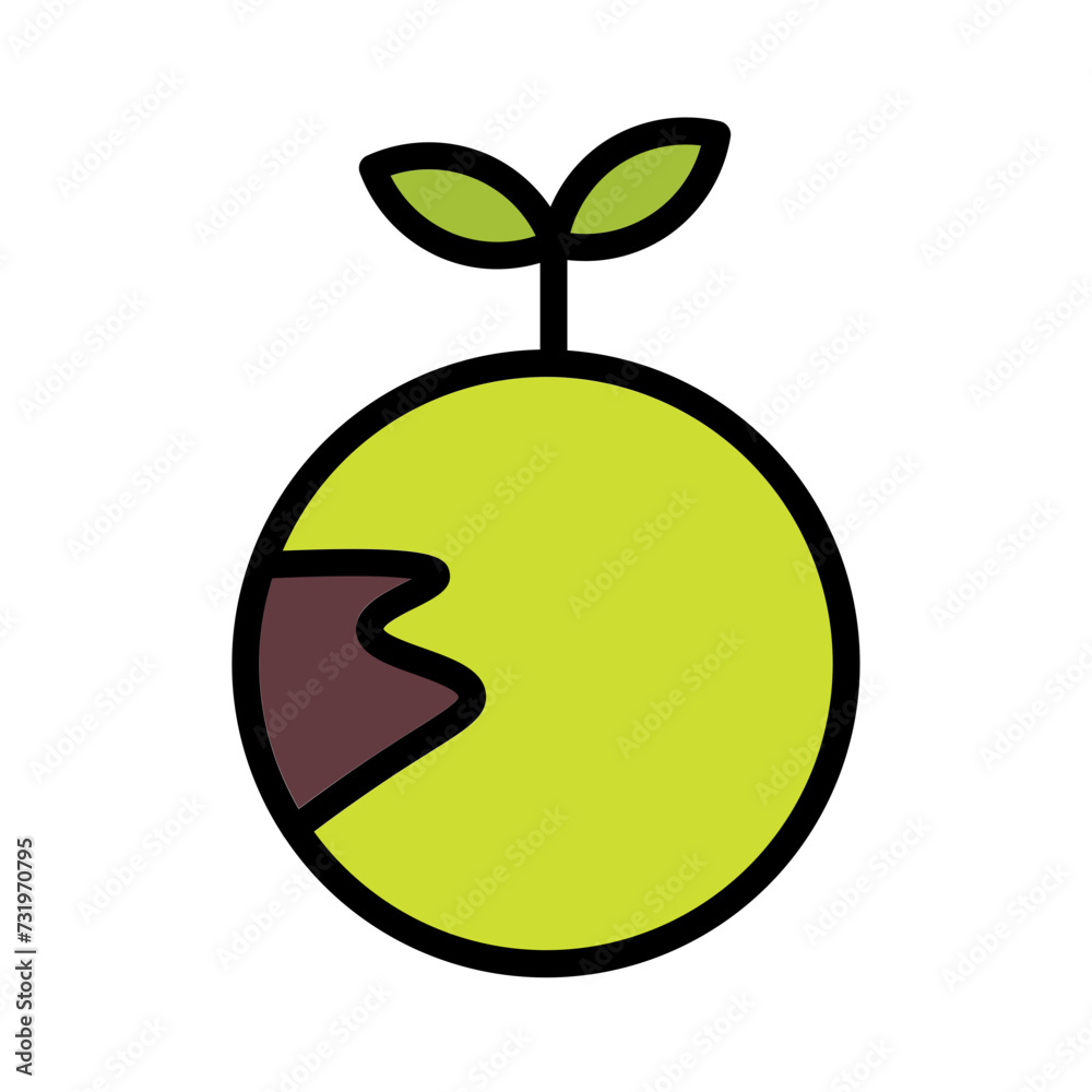 Obraz premium Earth Ecology Green Filled Outline Icon