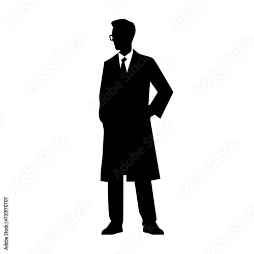 Black Color Silhouette of a Physician Simple