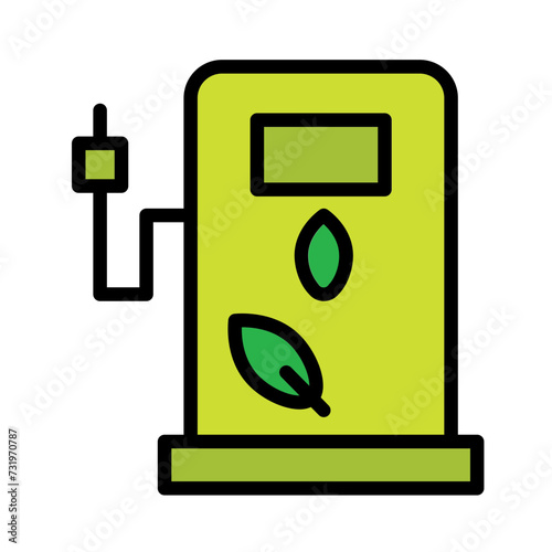 Eco Petrol Biofuel Filled Outline Icon