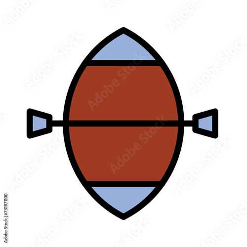 Canoe Kayak Boat Filled Outline Icon