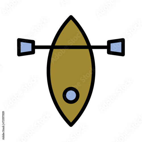 Canoe Kayak River Filled Outline Icon